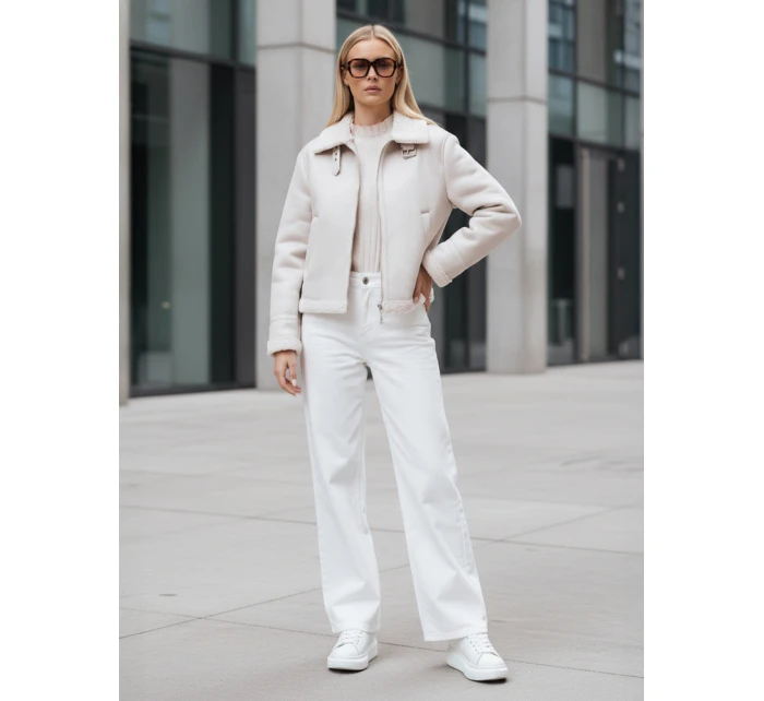 Dámský kabát z ovčí kůže white Dstreet model 21981582 - FashionStreet