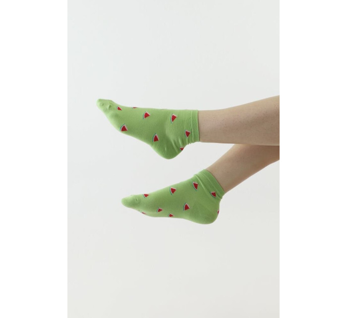 Zábavné ponožky 889 zelené s melónmi
