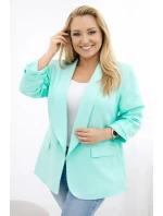 Dámske sako Plus Size Elegant Light Mint Dámske sako Plus Size Elegant Light Mint