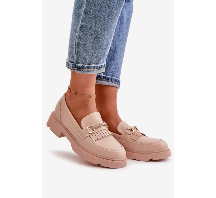 Dámské Mokasíny S Dekorací Eko Kůže Béžové model 21670524 - Boto