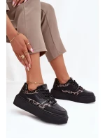 Damskie Sneakersy Na Platformie Big Star SS274358 Panterka Czarne Damskie Sneakersy Na Platformie Big Star SS274358 Panterka Czarne