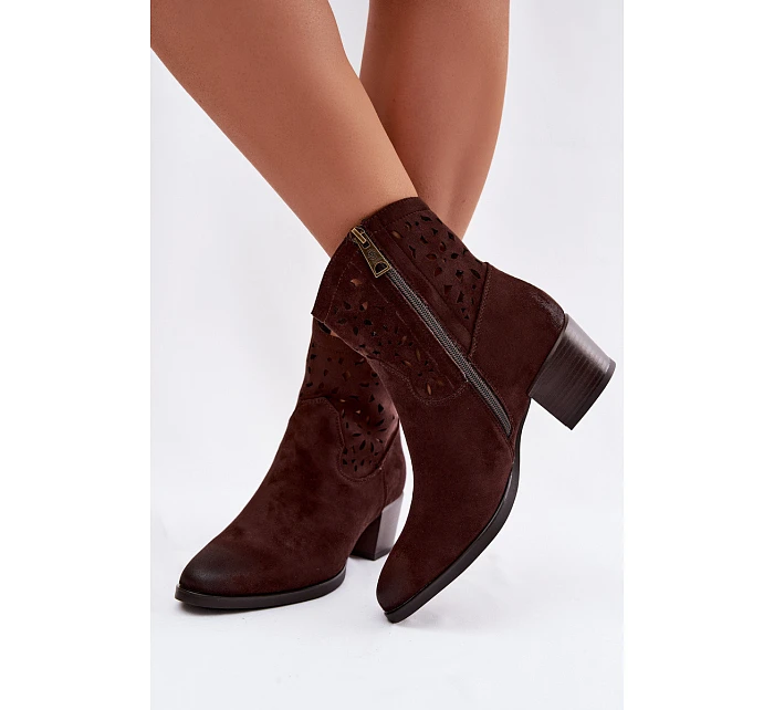 Dámské otevřené kotníkové boty Vinceza 58452 Čokoládové