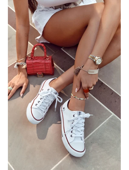 Damskie Trampki Big Star Gumowy Nosek Białe DD274336