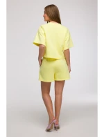 mikina s krátkým rukávem citronová model 21047206 - BeWear