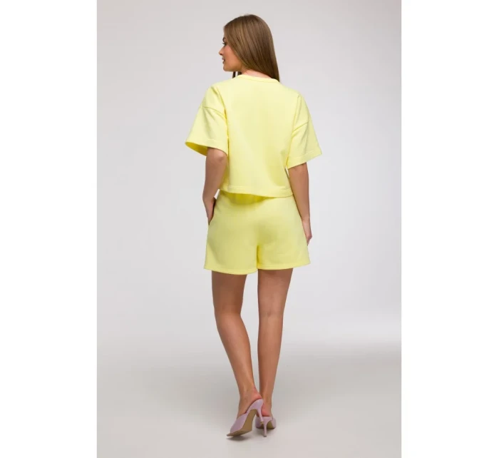 mikina s krátkým rukávem citronová model 21047206 - BeWear