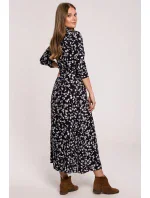 Dámske šaty K117 Model 1 Čierna s bielou - Makover