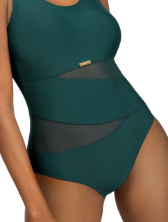 Dámske jednodielne plavky S36W-7 Fashion šport tm. zelené - Self