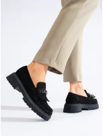 Pohodlné mokasíny dámske čierne bez podpätku Pohodlné mokasíny dámske čierne bez podpätku