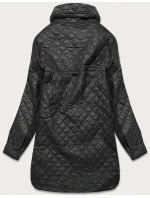 Tenká čierna dámska bunda s golierom (JIN225)