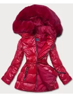 Dámska červená metalická bunda (b8029-4)