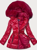Dámska metalická červená bunda (b8029-4)