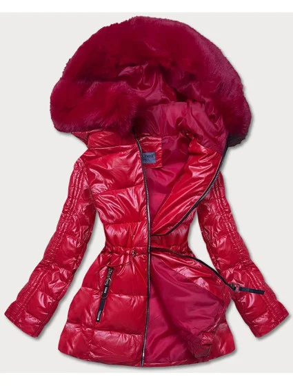 Dámska červená metalická bunda (b8029-4)