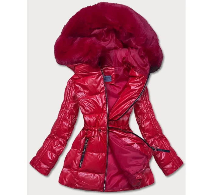 Dámska červená metalická bunda (b8029-4)