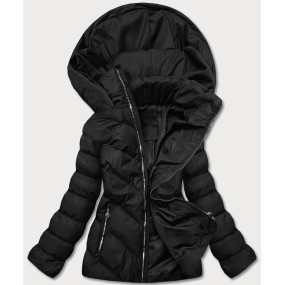 Krátka čierna dámska zimná bunda (5M725-392)