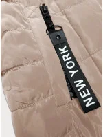 Svetlo béžová dámska vesta s kapucňou S'West (B8226-51)