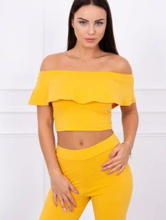 Hořčicová souprava s volánky