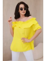 Španělská halenka s ozdobným volánem žlutý Španělská halenka s ozdobným volánem žlutý