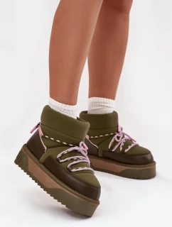 Sněhule na platformě model 21714026 Khaki - D.Franklin