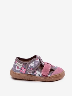 Dětské barefoot papuče  a Květiny model 22101007 - Milami