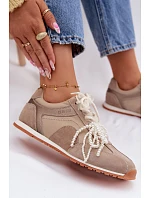Kožené semišové dámské tenisky Big Star model 22100153 béžové - Big Star Shoes