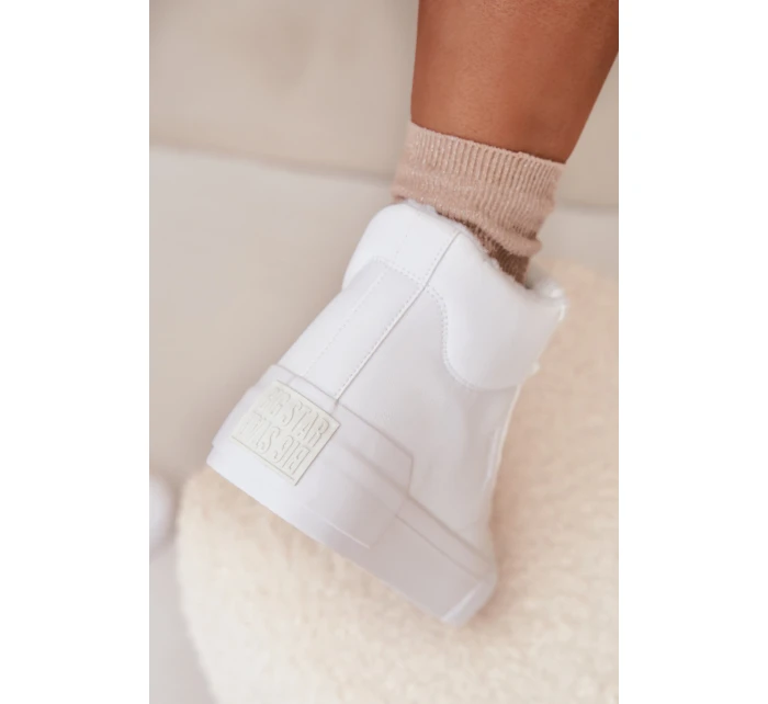 Dámske zateplené tenisky na platforme Big Star - biele Dámske zateplené tenisky na platforme Big Star - biele