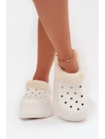 Dámske penové papuče zateplené kožušinou - biele Palvine Dámske penové papuče zateplené kožušinou - biele Palvine