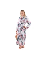 Dámsky župan Aisha 2126 0012 Tmavo šedý s kvetmi pivónie - Vestis