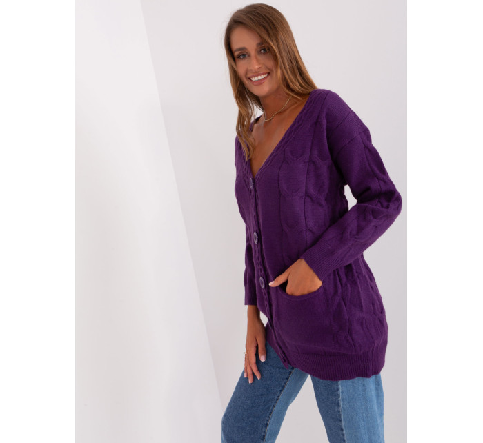 Dámsky sveter AT SW 2241.36P tmavo fialová - Wool Fashion