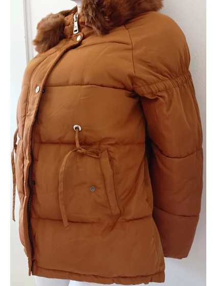 Dámská zimní bunda model 21758971 písková - FPrice