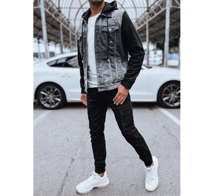 Pánská šedá džínová bunda s kapucí Dstreet model 21978842 - FashionStreet
