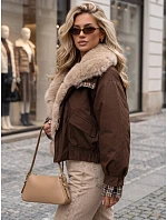 Krótka kurtka damska z  brązowa model 22341039 - FashionStreet