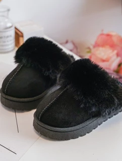 Kapcie Dziecięce Z Futerkiem Czarne Birasta