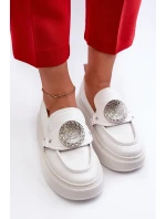 Kožené Mokasíny S Ozdobou Bílé model 21660952 - Zazoo
