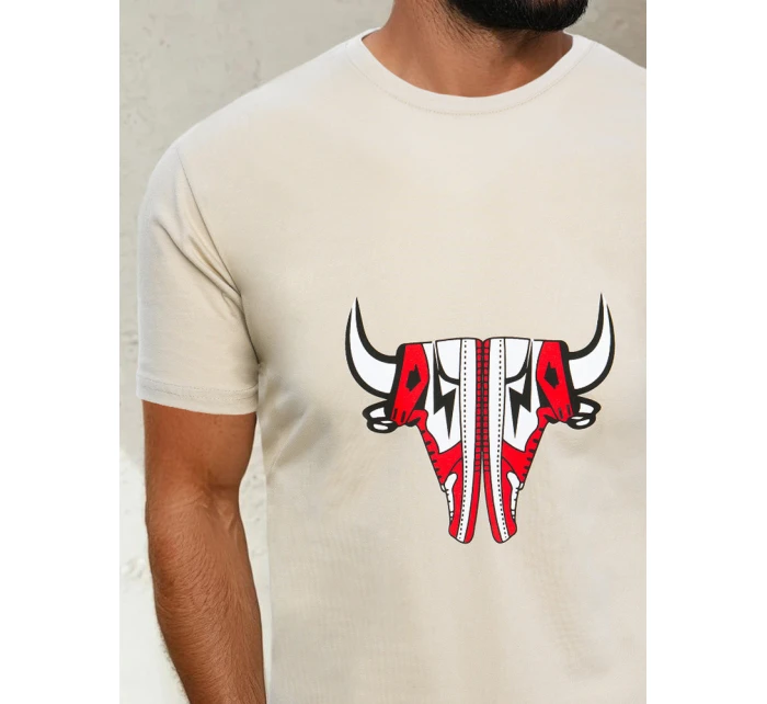 Pánské béžové tričko Dstreet model 21965083 - FashionStreet