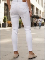 Jeansy damskie skinny z wysokim stanem białe model 22016704 - FashionStreet