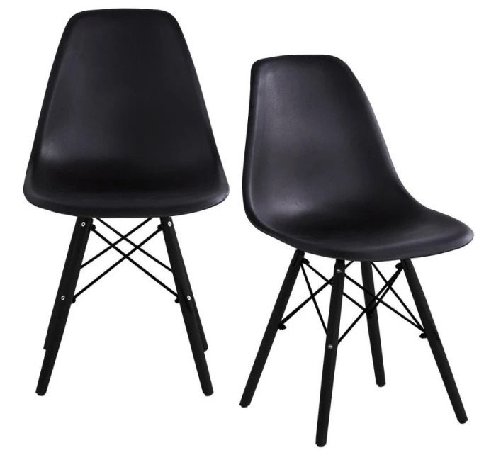 ŠKANDINÁVSKA STOLIČKA MATERA ČIERNA KPL 2KS