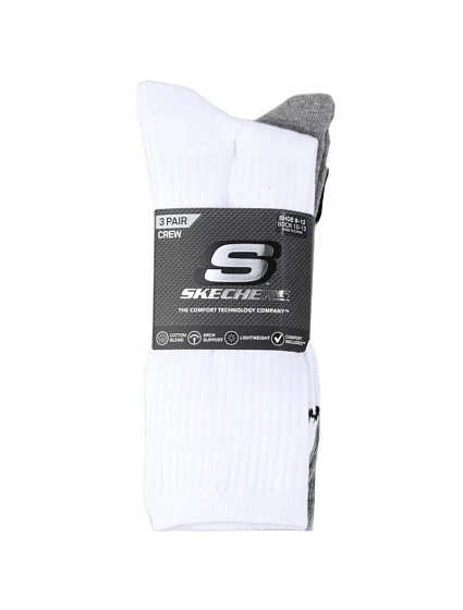 Skechers, 3 ks, unisex, bez froté, S601102-107, biele, veľkosti 43–46 Skechers, 3 ks, unisex, bez froté, S601102-107, biele, veľkosti 43–46