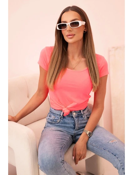 Dámská klasická bavlněná blůza s krátkým rukávem modrá