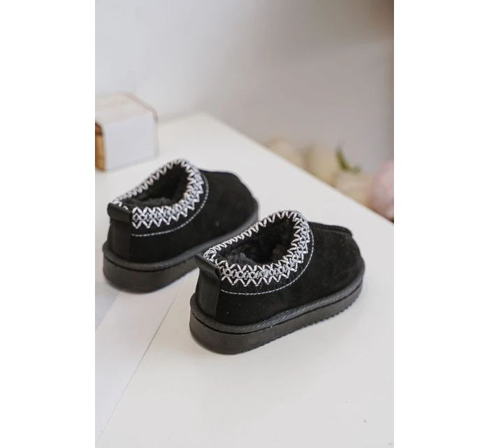 Śniegowce Botki Dziecięce Na Platformie Ocieplane Futerkiem Czarne Vilabria