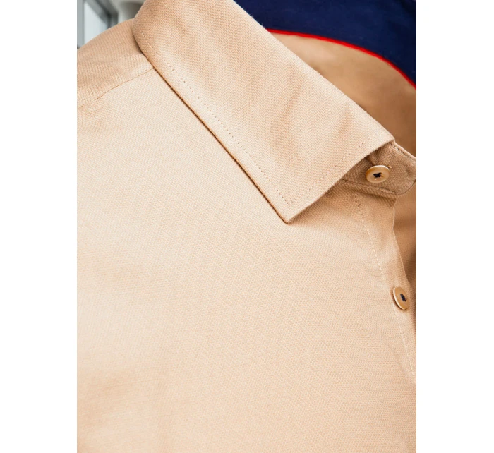 Pánská elegantní hladká béžová košile SLIM FIT Dstreet model 21981633 - FashionStreet