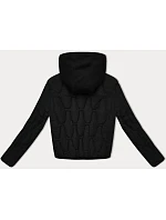 Černá krátká zimní bunda s ozdobnou kapucí model 21248193 - S'WEST Černá krátká zimní bunda s ozdobnou kapucí model 21248193 - S'WEST