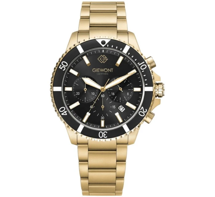 Pánské hodinky Chronograph Sapphire Gold Black model 21807545 - Giewont Pánské hodinky Chronograph Sapphire Gold Black model 21807545 - Giewont