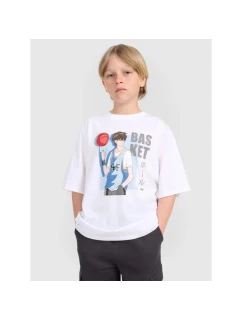 Chlapčenské tričko oversize s potlačou 4F 4FJRAW25TTSHM3062-10S