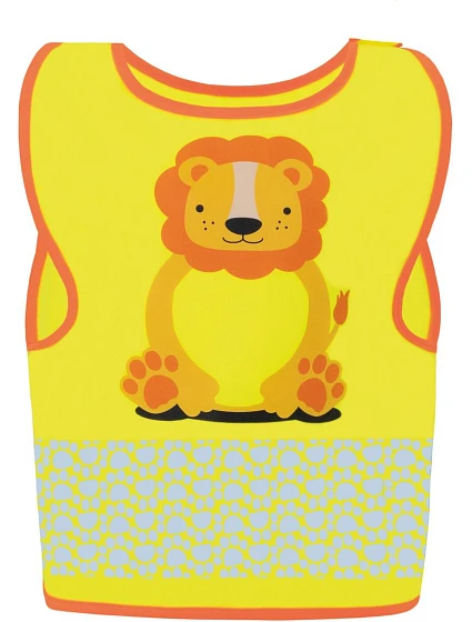 Korntex FUN Detská bezpečnostná vesta 76.FUNY hi vis yellow/lion Korntex FUN Detská bezpečnostná vesta 76.FUNY hi vis yellow/lion