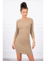 Šaty s ozdobnými knoflíky camel Šaty s ozdobnými knoflíky camel