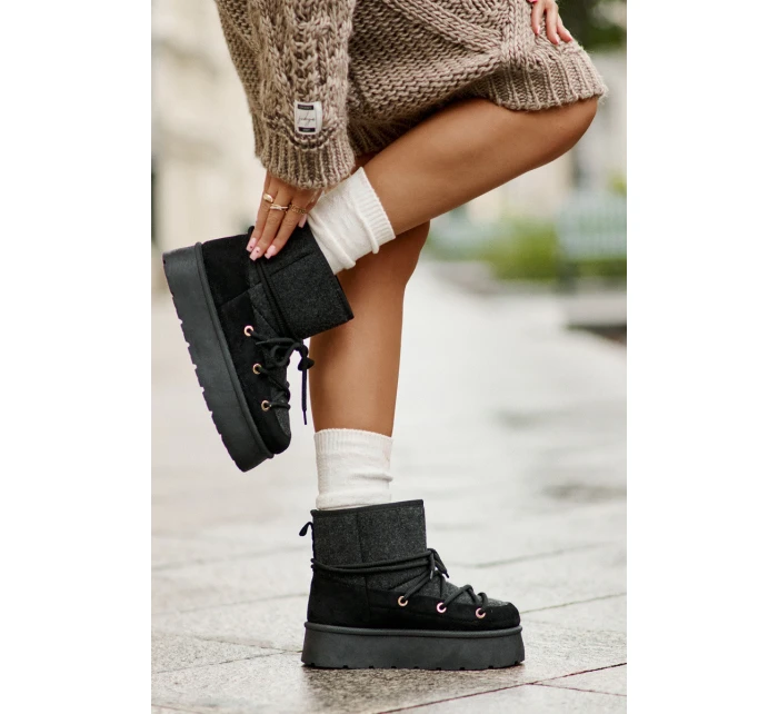 Sněhule S Na Platformě Černé model 21676673 - Boto