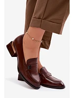 Dámské polobotky na klínu Vinceza 58625 Hnědé