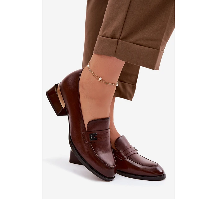 Dámské polobotky na klínu Vinceza 58625 Hnědé