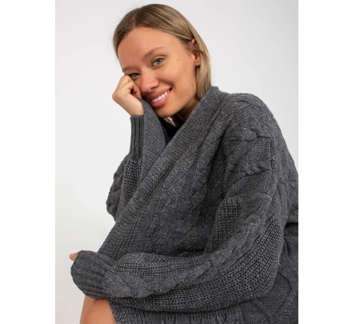 Dámsky sveter LC SW 8032 tmavo šedý