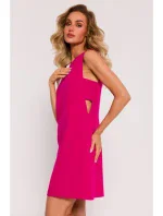 M778 Šaty bez rukávov s prieramkami - fuchsiová M778 Šaty bez rukávov s prieramkami - fuchsiová